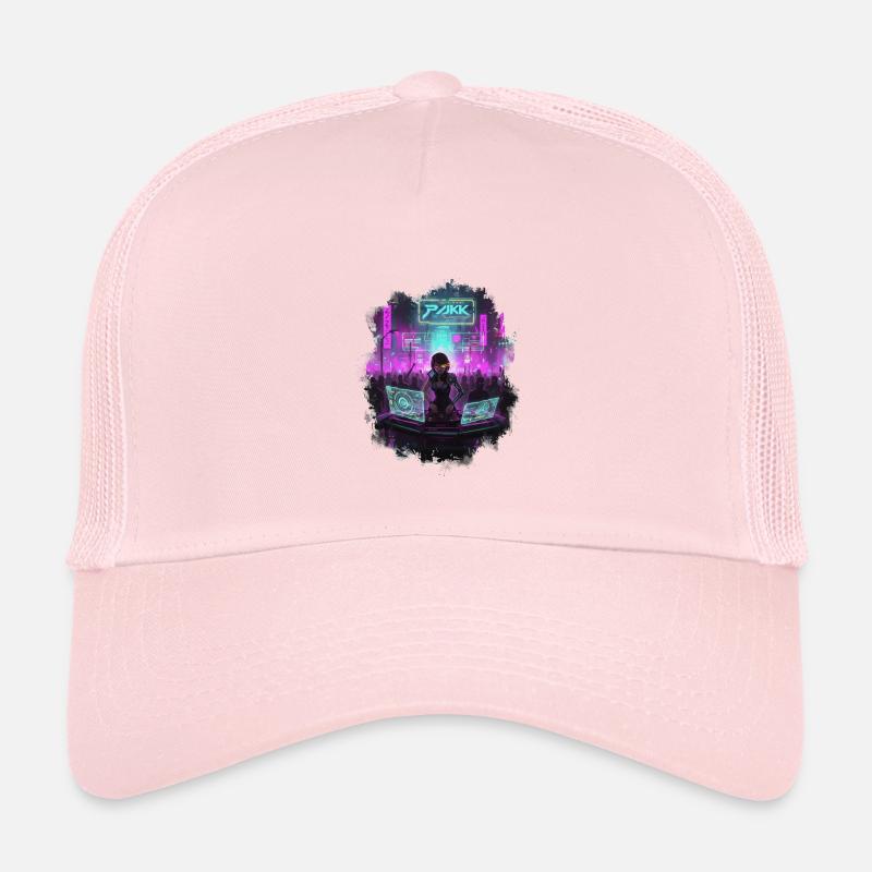 Cyberpunk_DJ_Party - Kinder Trucker-Cap - Hellrosa