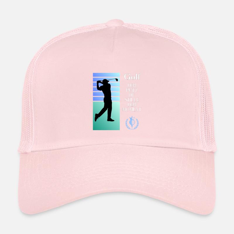 Silhouette de golf Le silence dans l’instant - Casquette trucker enfant - rose pâle