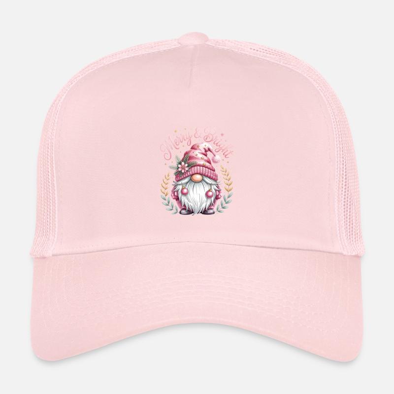 Merry & Bright Weihnachtsgnom Pink - Kinder Trucker-Cap - Hellrosa