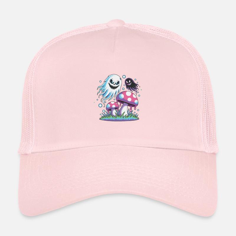 Spooky Ghosts & Mushrooms – Neon Pastel Design Kids’ Trucker Cap
