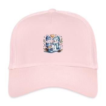 Winterzauber Schneemann Kakao - Kinder Trucker-Cap - Hellrosa - Vorne