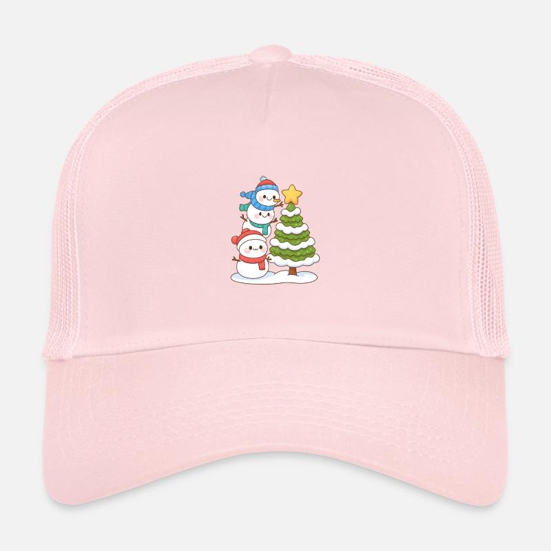 Trio enneigé et breloque sapin de Noël Casquette trucker enfant