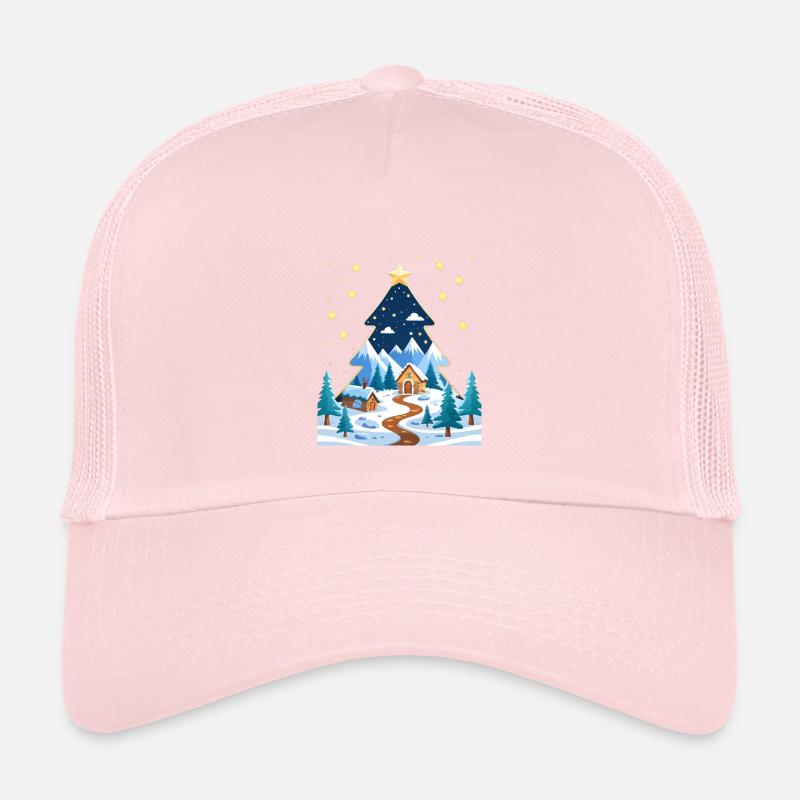 Winter forest in star tree design Kids’ Trucker Cap