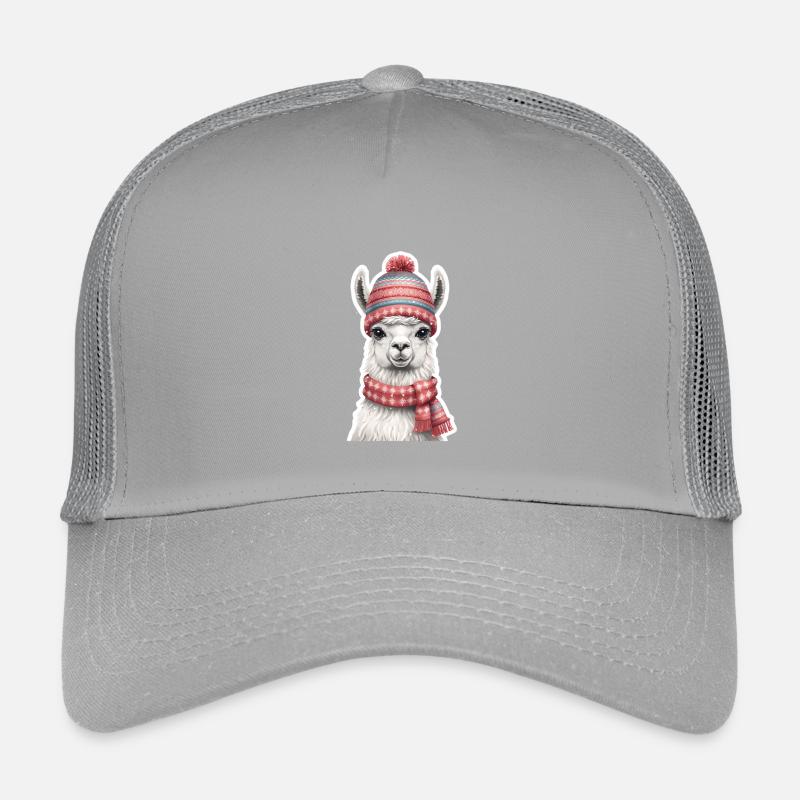 Lama d’hiver avec chapeau et écharpe tricotés Casquette trucker enfant