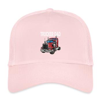 Motif camion Papa Camionneur - Casquette trucker enfant - rose pâle - Devant