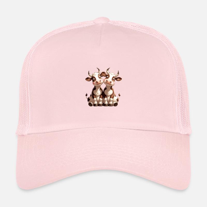 Cow Duo Cuddle Friendship Kids’ Trucker Cap