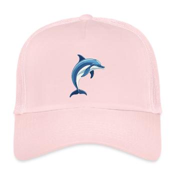 Blue dolphin jumping out of the water - Kids’ Trucker Cap - pale pink - Front