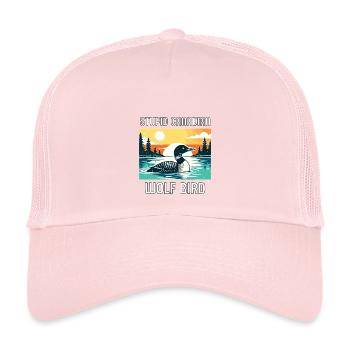 Loon Canadian Unusual Humor - Kids’ Trucker Cap - pale pink - Front