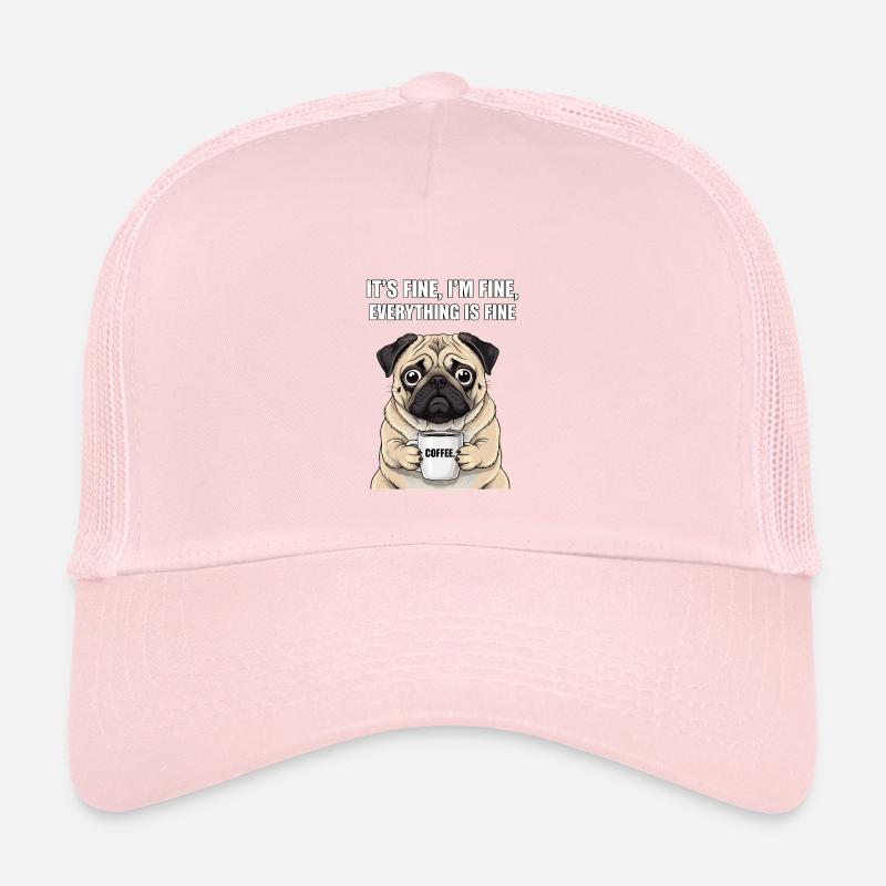 Its Fine Im Fine Kaffee Mops Kinder Trucker-Cap