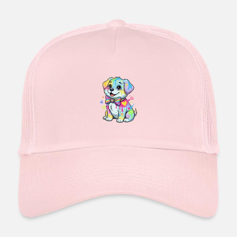 Bunter Welpe mit Regenbogenflecken Kinder Trucker-Cap
