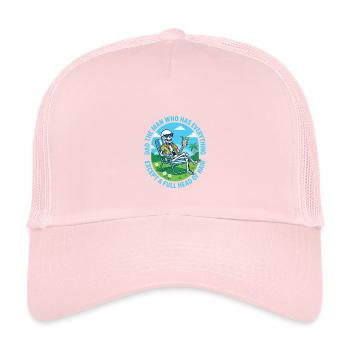 Papa, l’homme qui a tout sauf une tête pleine - Casquette trucker enfant - rose pâle - Devant