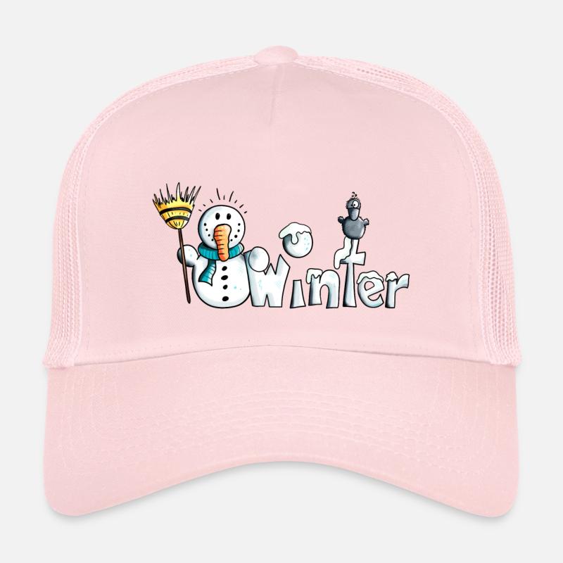 Happy Winter - Kinder Trucker-Cap - Hellrosa