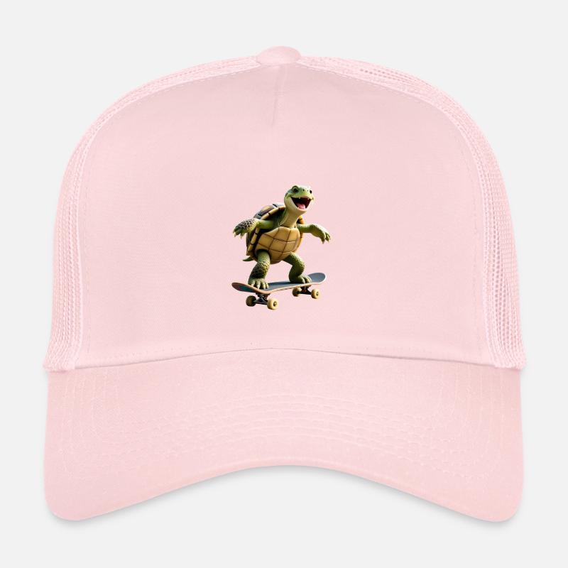 Skater Turtle - Kids’ Trucker Cap - pale pink