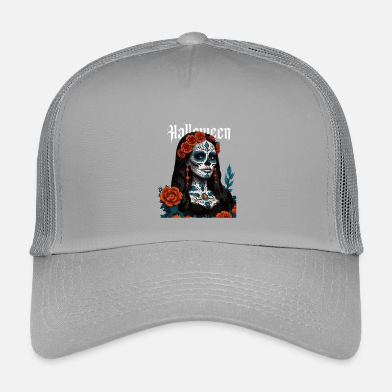 Dia de los Muertos Rose Skull Kids’ Trucker Cap