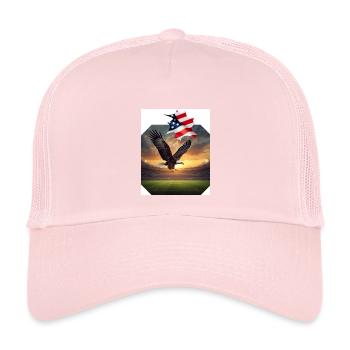 Patriotic eagle in stadium - Kids’ Trucker Cap - pale pink - Front