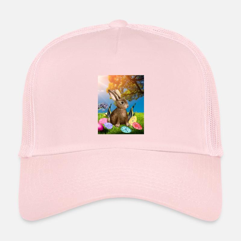 Spring Easter bunny with Easter eggs Kids’ Trucker Cap