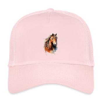 Stylish horse design t-shirt for equestrian sports - Kids’ Trucker Cap - pale pink - Front
