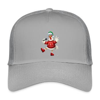 Urlaub Singende Henne Pullover - Kinder Trucker-Cap - Hellgrau - Vorne