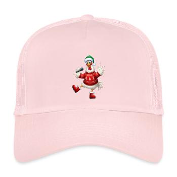 Pull de poule chantante de vacances - Casquette trucker enfant - rose pâle - Devant