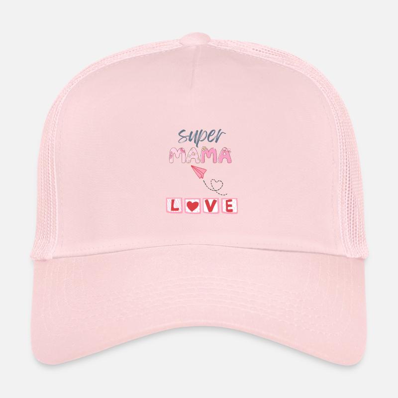 Super Mama - Herz Design - Kinder Trucker-Cap - Hellrosa