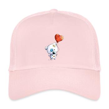 Teddy with balloon - Kids’ Trucker Cap - pale pink - Front
