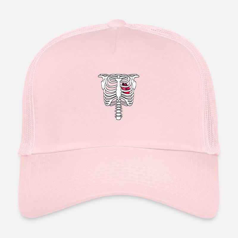 Skelettbrustkorb mit Herz - Kinder Trucker-Cap - Hellrosa