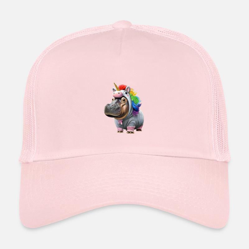Hippopotamus Unicorn - Kids’ Trucker Cap - pale pink