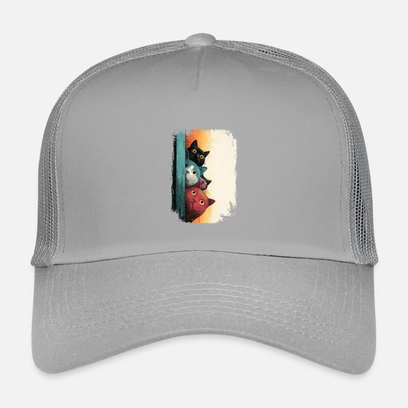 Neugierige Katzen bunt Kinder Trucker-Cap