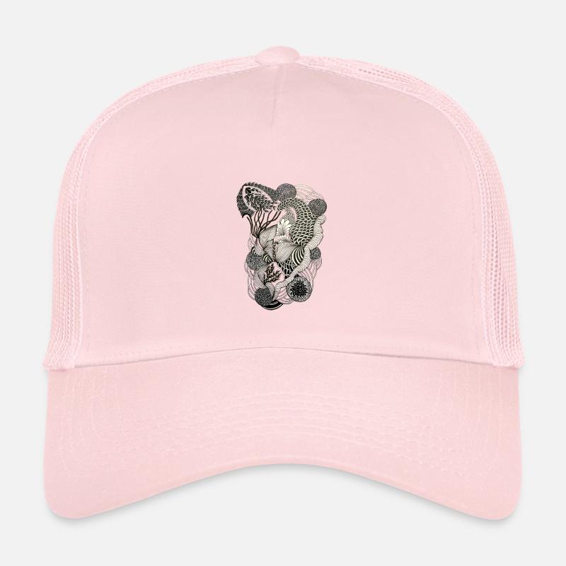 Linear flower tendrils - Kids’ Trucker Cap - pale pink