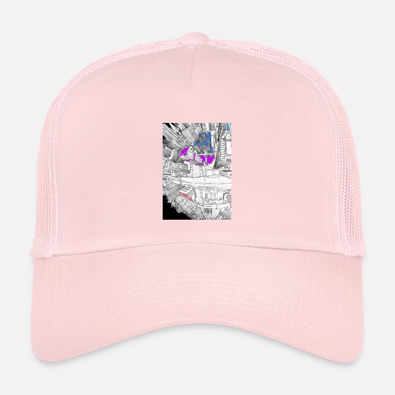 Fish Eye Skyscrapers - Kids’ Trucker Cap - pale pink