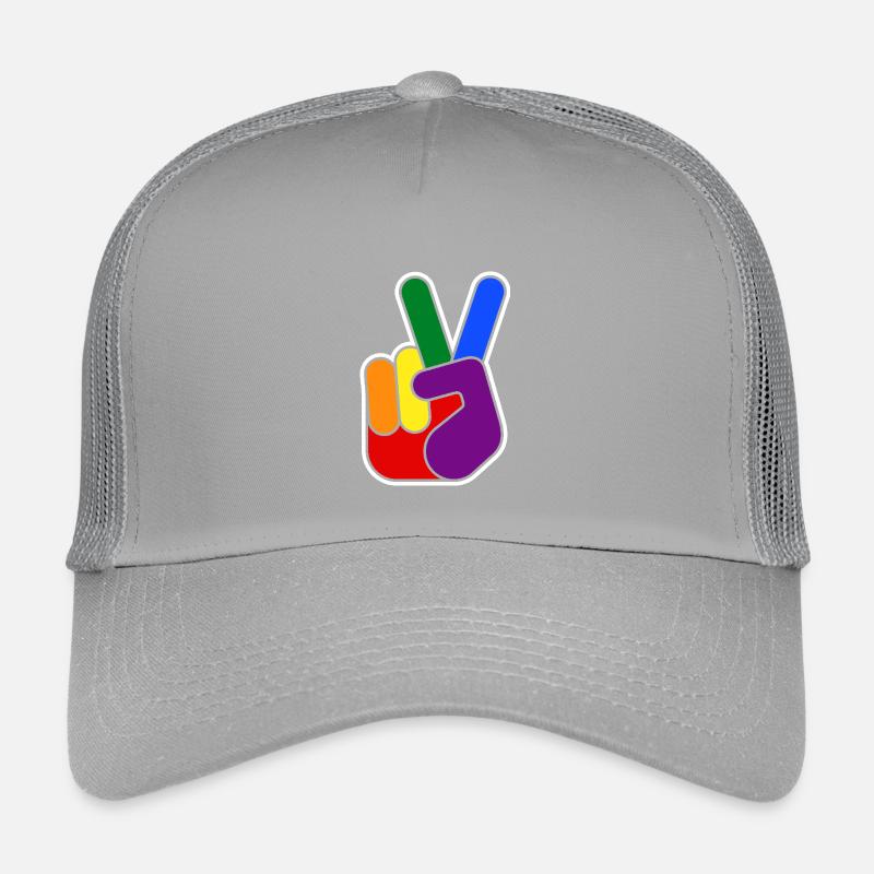 Rainbow Vsign Handdesign Kinder Trucker-Cap