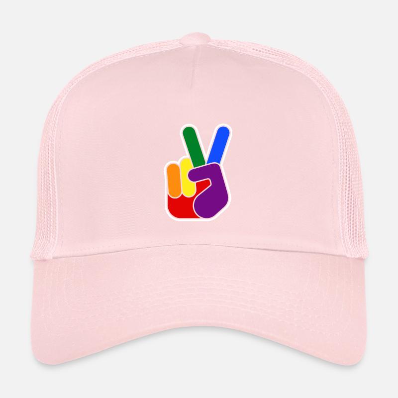 Rainbow Vsign Handdesign - Kinder Trucker-Cap - Hellrosa
