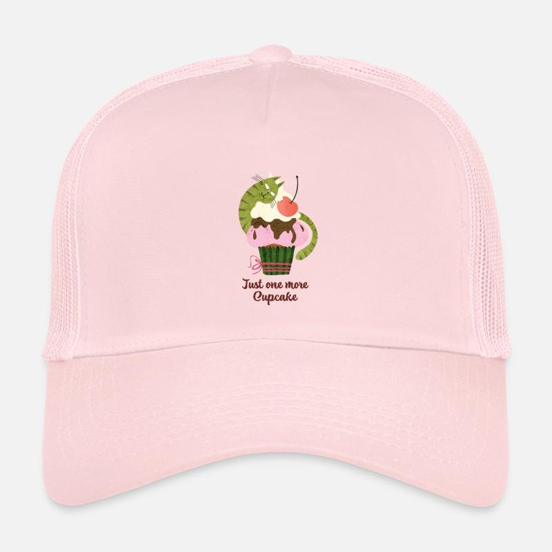 Encore un cupcake Chat mignon, amateur de desserts drôles - Casquette trucker enfant - rose pâle