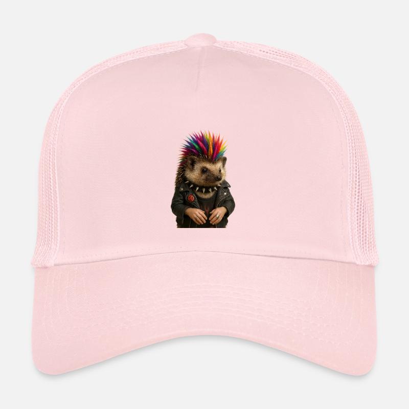 Bunter Igel Punk mit stylischem Flair - Kinder Trucker-Cap - Hellrosa