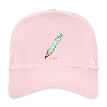 Mintgrüner Bleistift - Skizze - Kinder Trucker-Cap - Hellrosa - Vorne