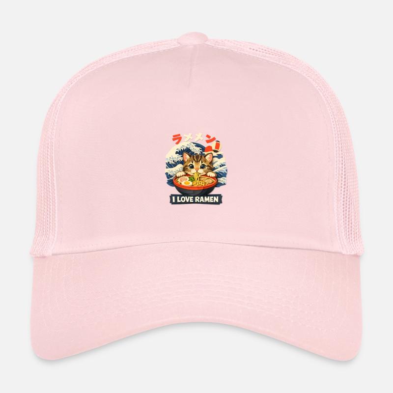 Katze isst Ramen-Nudeln Poster - Kinder Trucker-Cap - Hellrosa