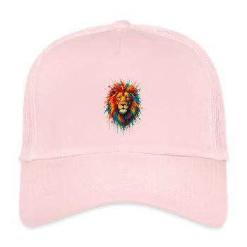 Colorful Wild Lion - Art Colors Pop - Kids’ Trucker Cap - pale pink - Front