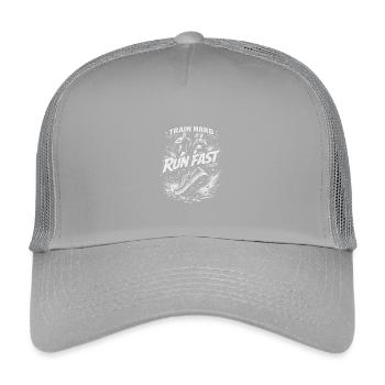 Train Hard Run Fast – Power Running Design - Kids’ Trucker Cap - light grey - Front
