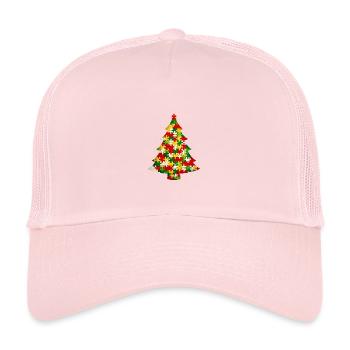 Christmas Tree Puzzle . AI generated - Kids’ Trucker Cap - pale pink - Front