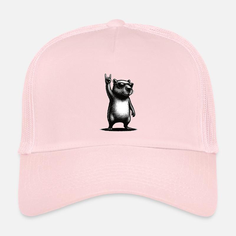 Rock Capybara - Kids’ Trucker Cap - pale pink