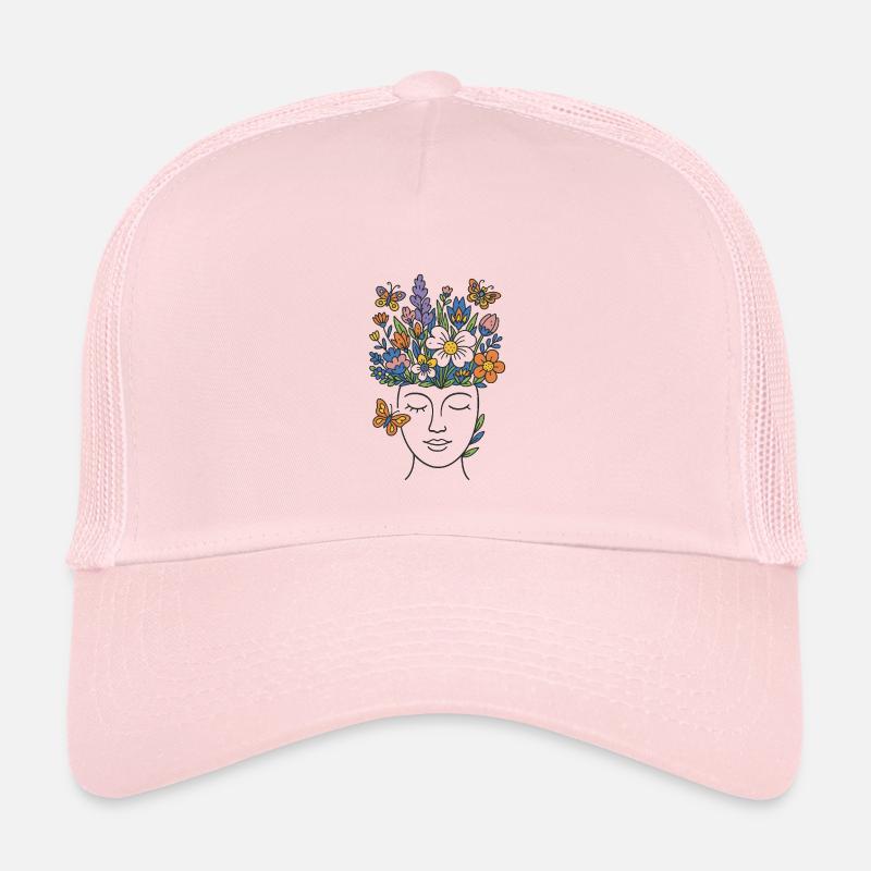 Blumenkrone aus Kopfblüten - Kinder Trucker-Cap - Hellrosa