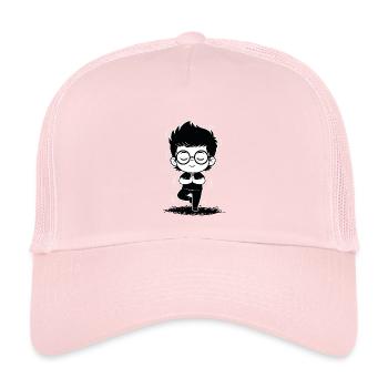 Schwarz-Weiß Zen-Yoga-Meditationsstudent - Kinder Trucker-Cap - Hellrosa - Vorne