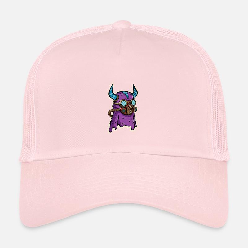 Lila Steampunk-Brillenmonster - Kinder Trucker-Cap - Hellrosa
