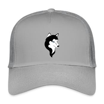 Husky Silhouette Blaue Augen  - Kinder Trucker-Cap - Hellgrau - Vorne