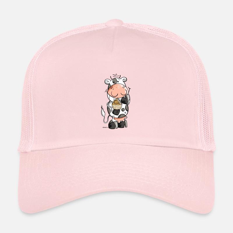 Kuh mit Muffin - Kinder Trucker-Cap - Hellrosa