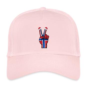 Norwegen Flagge Weihnachten Peace Symbol - Kinder Trucker-Cap - Hellrosa - Vorne