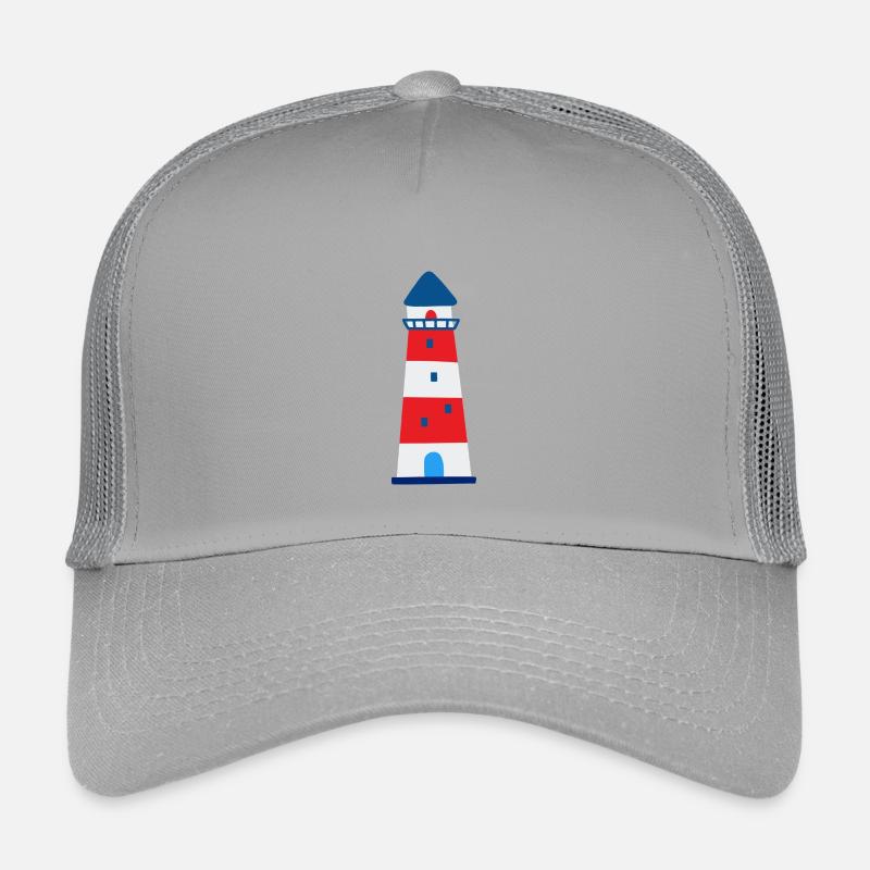 Nautic Design Gestreifter Leuchtturm Illustration Kinder Trucker-Cap