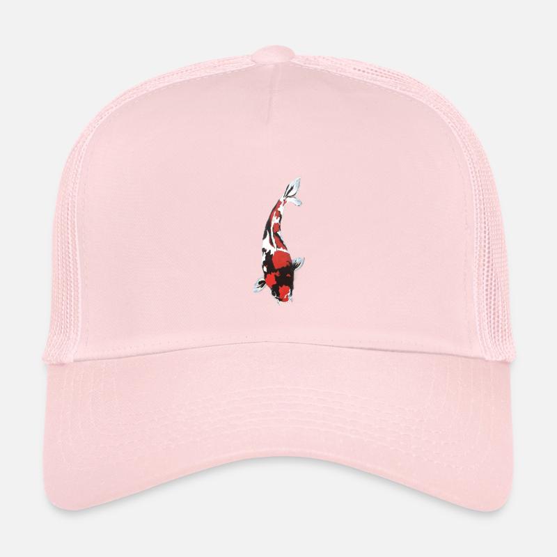 Koi-Karpfen-Splash: Rot, Weiß, Schwarz, - Kinder Trucker-Cap - Hellrosa