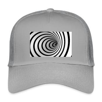 Schwarz-Weiß-Spiralwirbel - Kinder Trucker-Cap - Hellgrau - Vorne