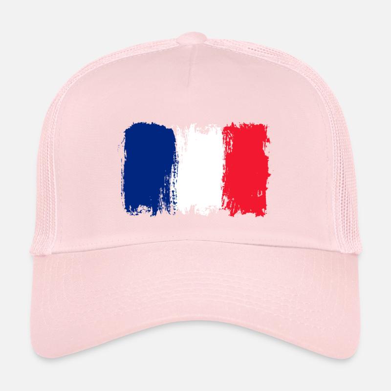 Bleu Blanc Rouge Pinselfahne - Kinder Trucker-Cap - Hellrosa